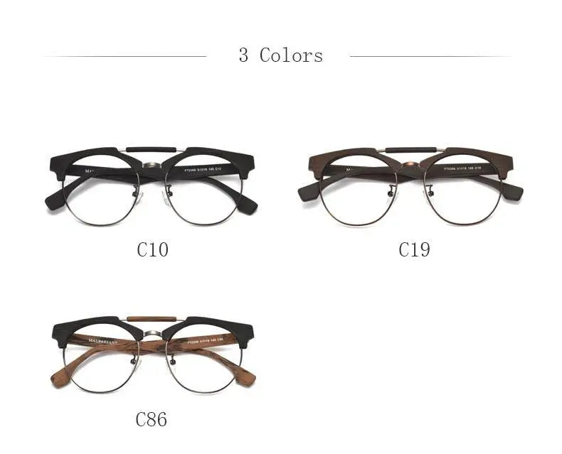 Unisex Round Full Rim Alloy Double Bridge Prescription Glasses Ft0366 — view 9 | Rx Spectacle