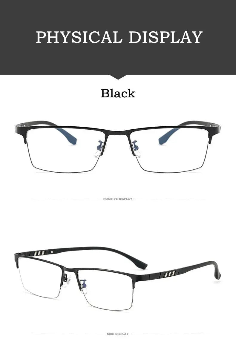 Men's Semi-Rimless Titanium Prescription Glasses P9806 — view 12 | Rx Spectacle