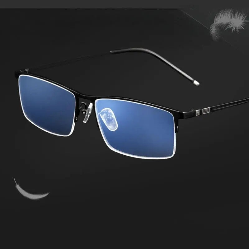 Men's Square Semi-Rimless Titanium Prescription Glasses Ej8606 — view 2 | Rx Spectacle