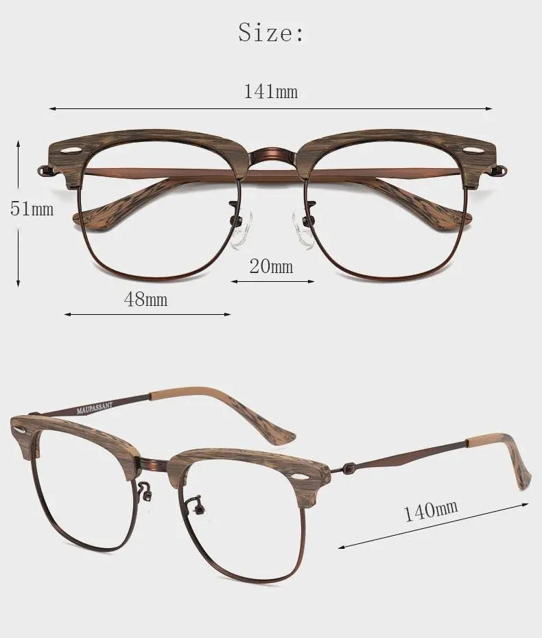Men's Round Full Rim Alloy Prescription Glasses 8057 — view 9 | Rx Spectacle
