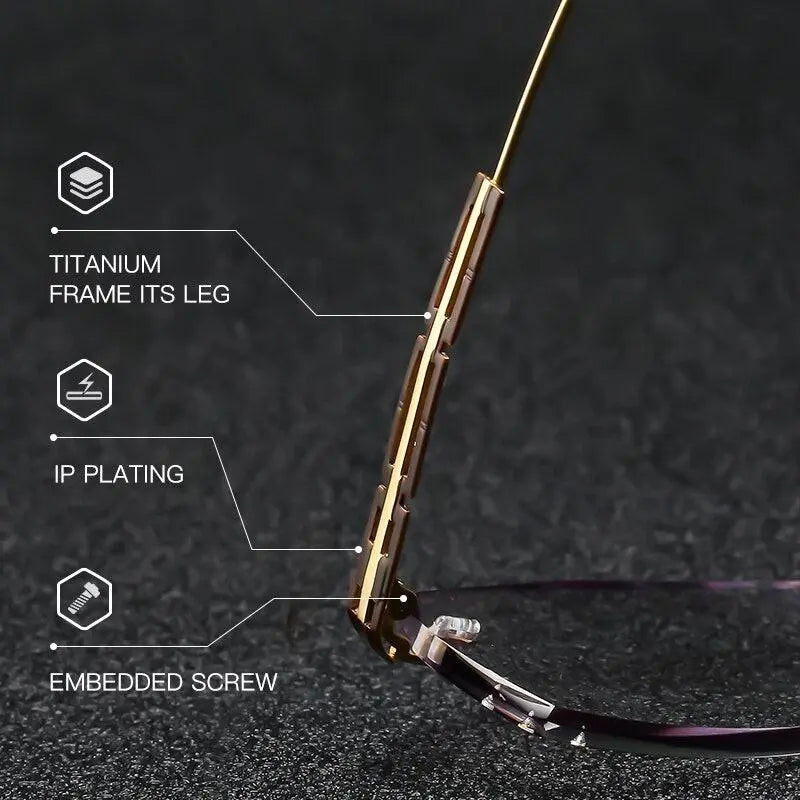 Unisex Rimless Titanium Prescription Glasses 2937 — view 2 | Rx Spectacle