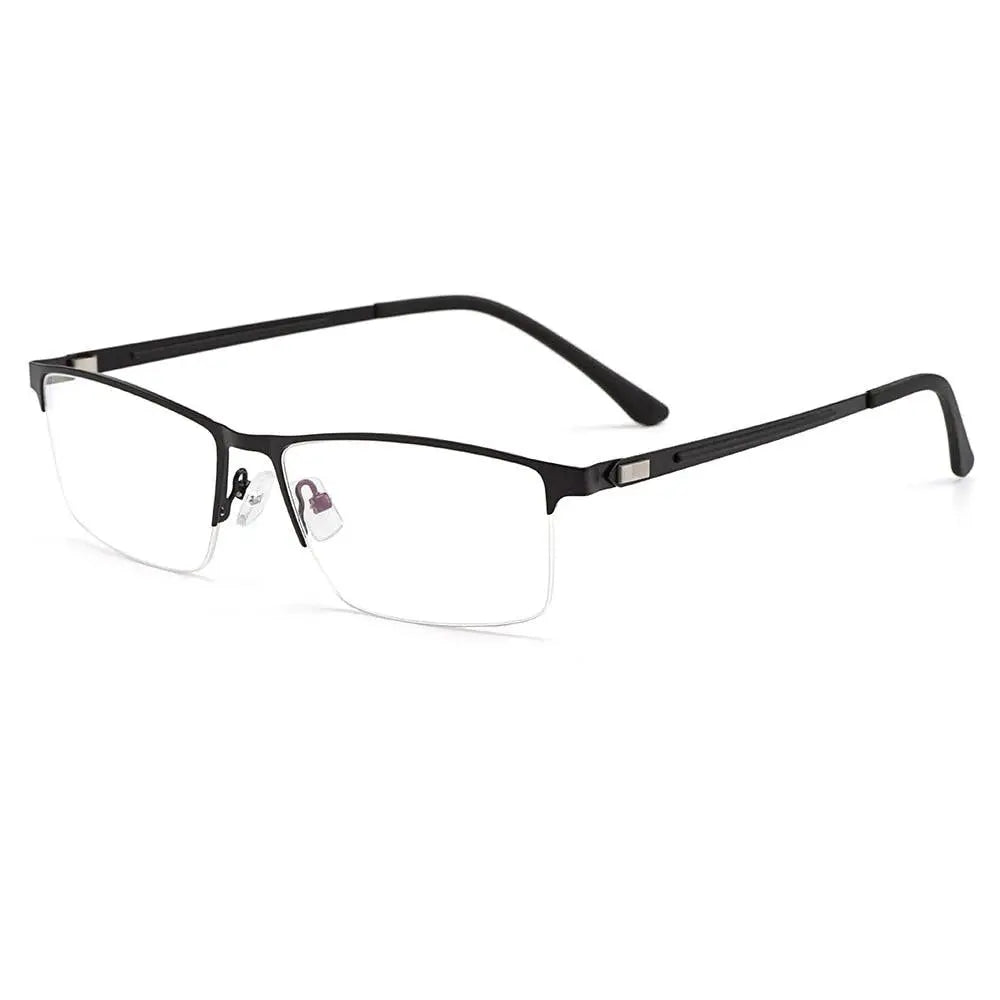 Men's Square Semi-Rimless Titanium Prescription Glasses S41001 — view 2 | Rx Spectacle