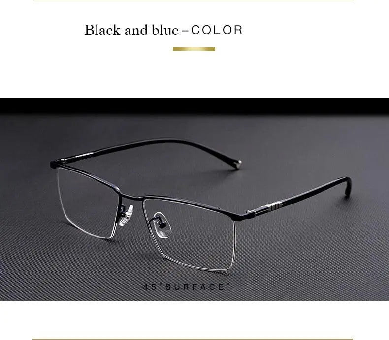 Men's Semi-Rimless Titanium Prescription Glasses P9861 — view 11 | Rx Spectacle