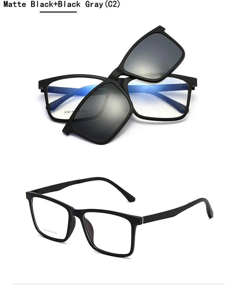 Men's Full Rim TR90 Clip-On Prescription Glasses 2126 — view 16 | Rx Spectacle
