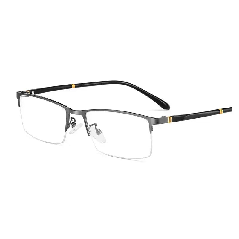 Men's Browline Semi-Rimless Alloy Prescription Glasses 928422 — view 5 | Rx Spectacle