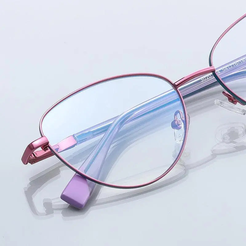 Women's Cat Eye Full Rim Alloy Prescription Glasses 3020 — view 3 | Rx Spectacle