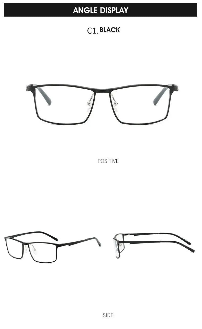 Men's Square Full Rim Titanium Prescription Glasses 6330 — view 11 | Rx Spectacle