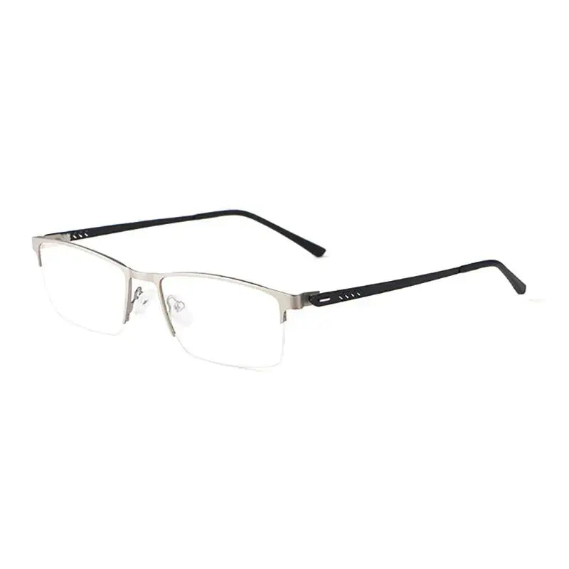 Unisex Rectangular Semi-Rimless Alloy Prescription Glasses 984100 — view 3 | Rx Spectacle