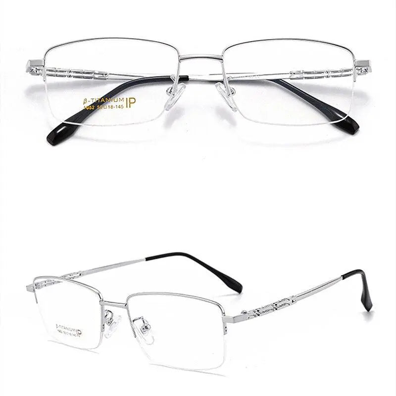 Men's Semi-Rimless Titanium Prescription Glasses 1052 — view 5 | Rx Spectacle