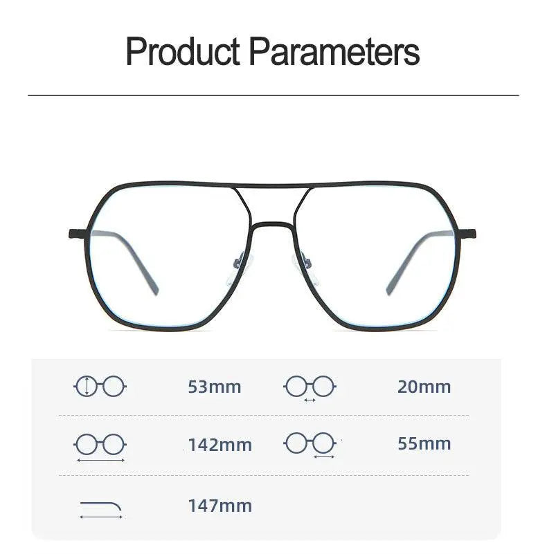 Unisex Polygon Full Rim Alloy Double Bridge Prescription Glasses 60803 — view 9 | Rx Spectacle