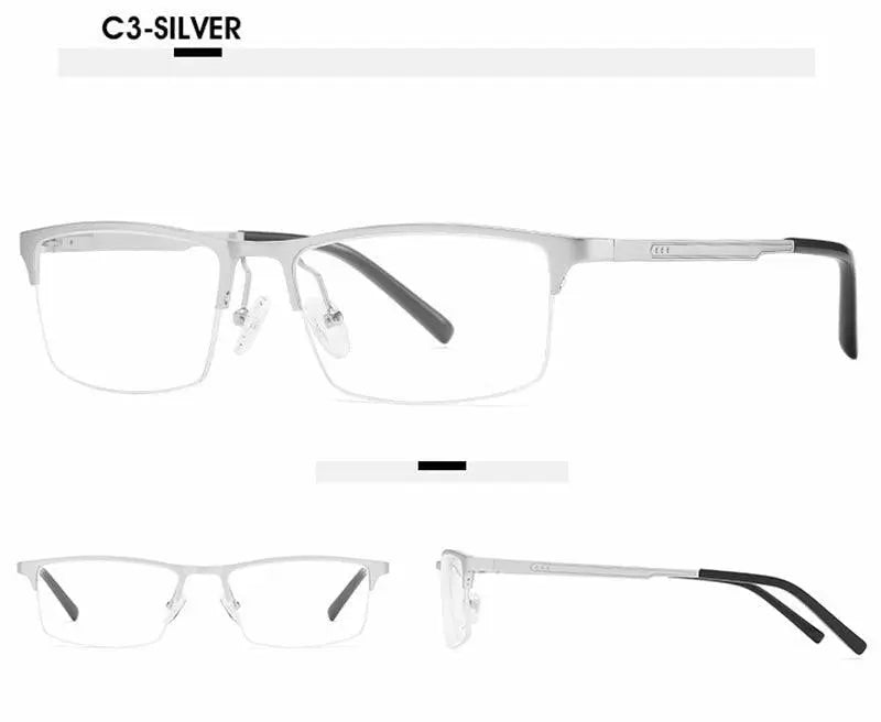 Unisex Square Semi-Rimless Alloy Prescription Glasses CX6342 — view 15 | Rx Spectacle