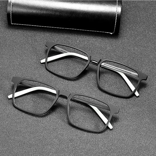 Unisex Square Full Rim Titanium Reading Glasses 88781 — view 1 | Rx Spectacle