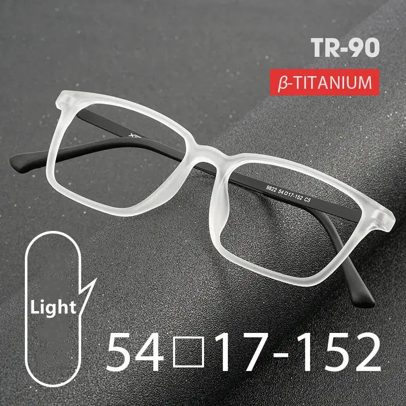Men's Square Full Rim Titanium Prescription Glasses 9822 — view 3 | Rx Spectacle