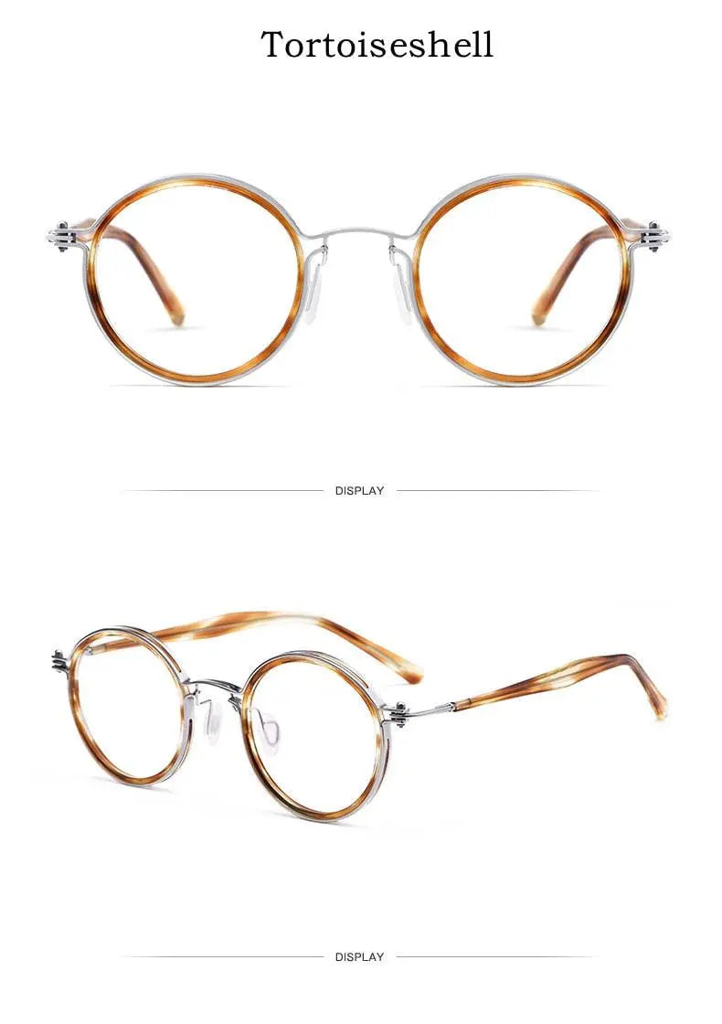 Unisex Round Full Rim Titanium Prescription Glasses H33088 — view 20 | Rx Spectacle