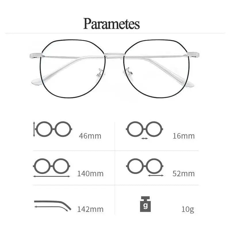 Unisex Polygon Full Rim Alloy Prescription Glasses Zy9038 — view 6 | Rx Spectacle