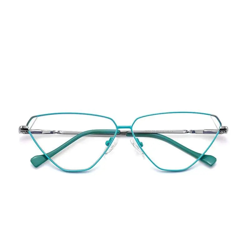 Women's Cat Eye Full Rim Alloy Prescription Glasses 3023 — view 4 | Rx Spectacle