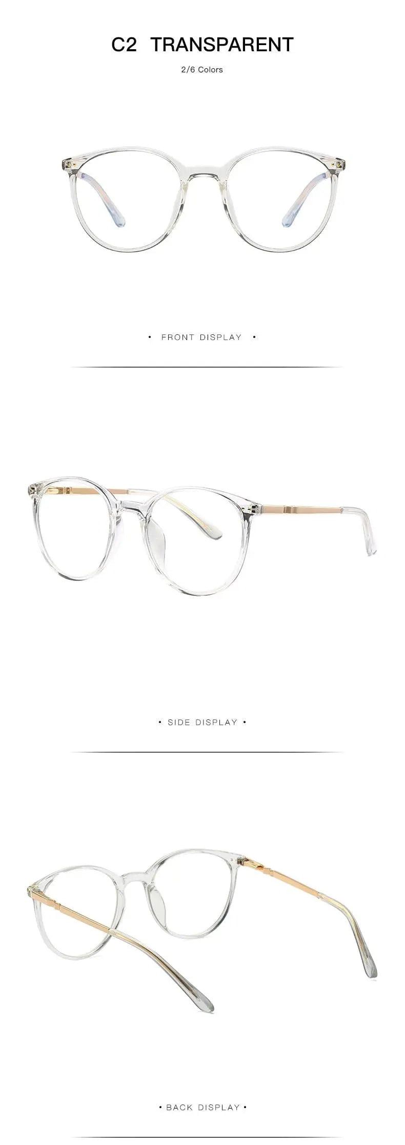 Women's Round Full Rim TR90 Prescription Glasses 2055 — view 16 | Rx Spectacle