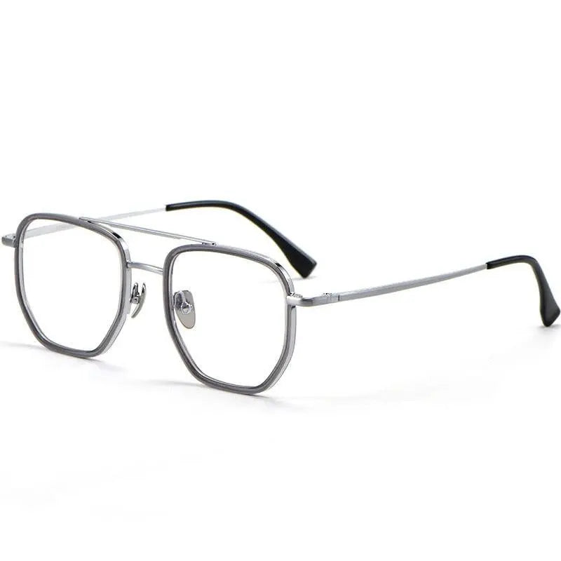 Unisex Full Rim Titanium Double Bridge Prescription Glasses L1361 — view 3 | Rx Spectacle