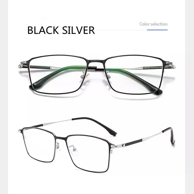 Unisex Square Full Rim Titanium Reading Glasses 39206 — view 6 | Rx Spectacle