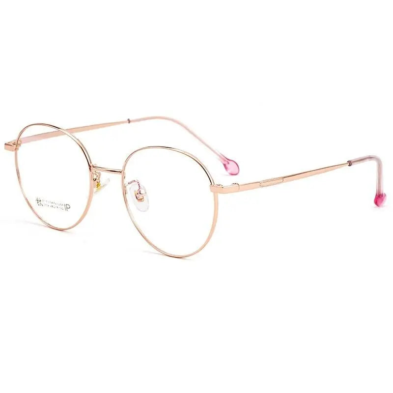 Women's Round Full Rim Titanium Prescription Glasses 2054 — view 5 | Rx Spectacle