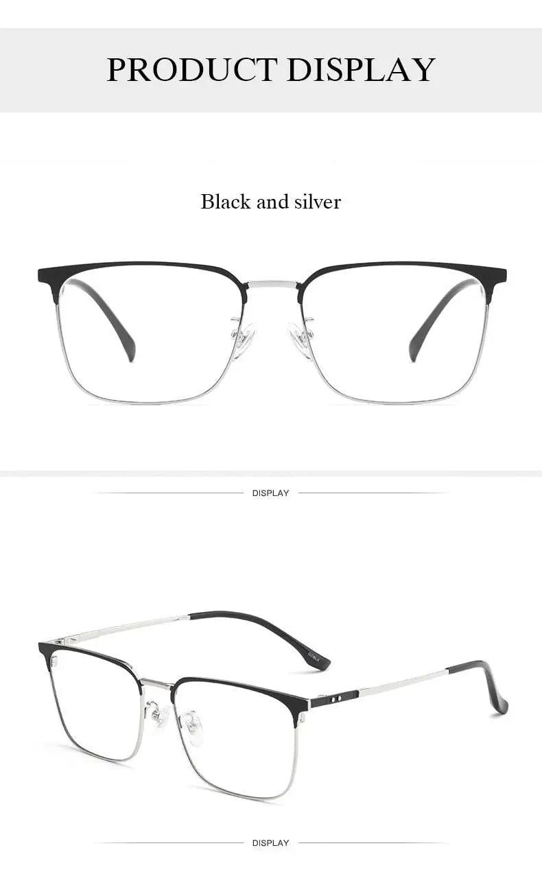 Men's Semi-Rimless Titanium Prescription Glasses 80092 — view 9 | Rx Spectacle