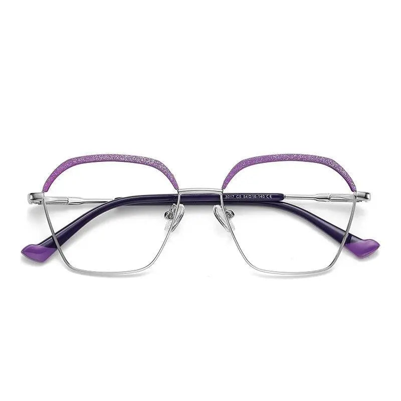 Women's Square Full Rim Alloy Prescription Glasses 3017 — view 9 | Rx Spectacle