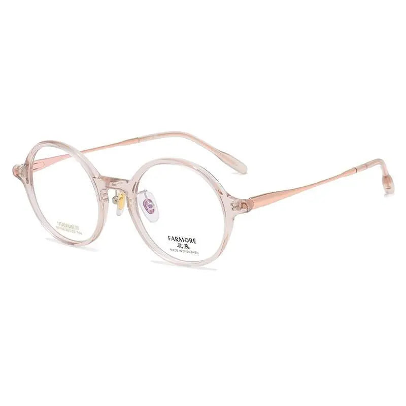 Unisex Round Full Rim Titanium Prescription Glasses S3108 — view 11 | Rx Spectacle