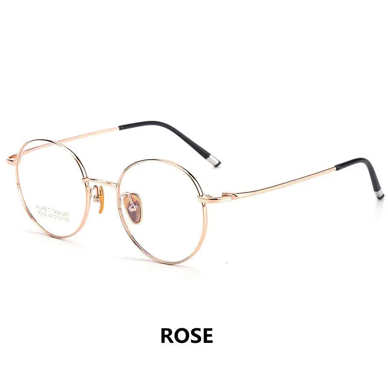 Unisex Round Full Rim Titanium Prescription Glasses 98022 — view 9 | Rx Spectacle