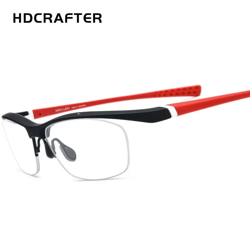 Men's Rectangular Semi-Rimless TR90 Sports Glasses 7027 — view 12 | Rx Spectacle