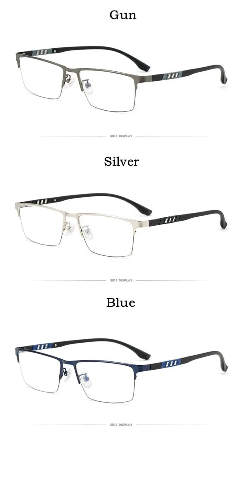 Men's Semi-Rimless Titanium Prescription Glasses P9806 — view 13 | Rx Spectacle