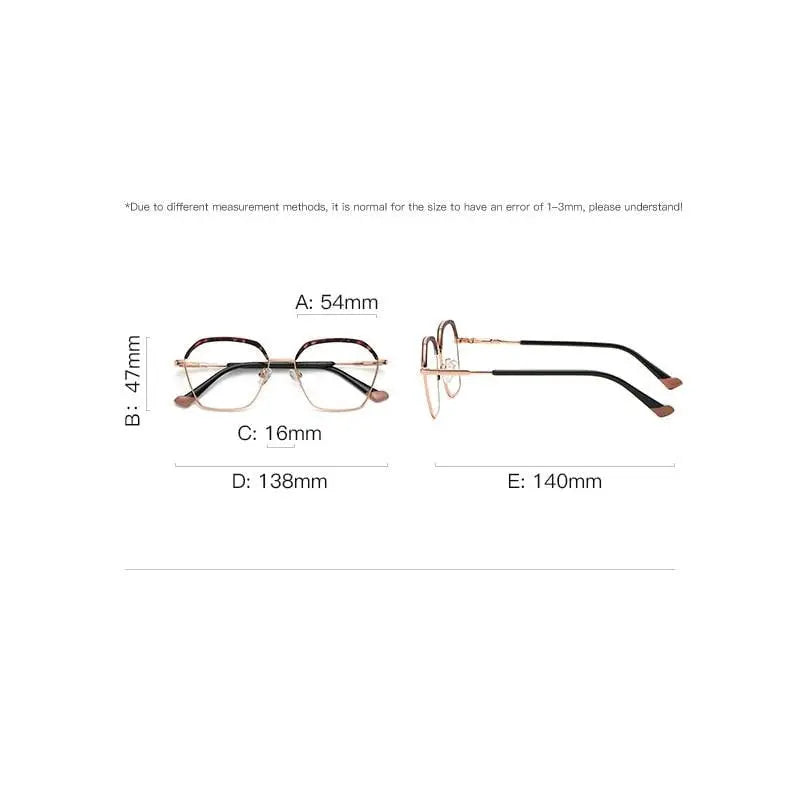 Women's Square Full Rim Alloy Prescription Glasses 3017 — view 11 | Rx Spectacle