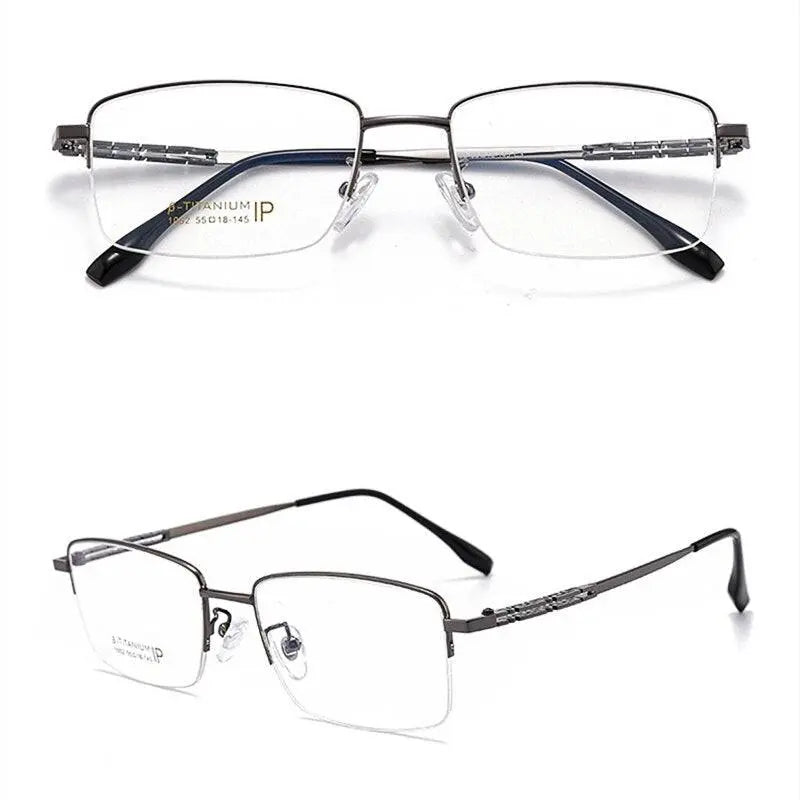 Men's Semi-Rimless Titanium Prescription Glasses 1052 — view 4 | Rx Spectacle
