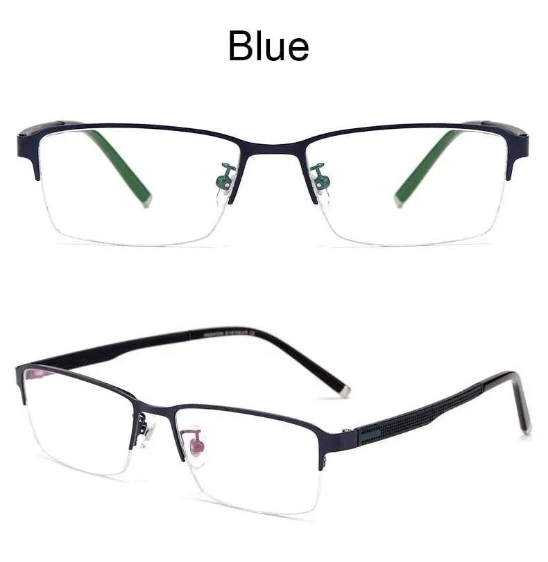 Men's Rectangular Semi-Rimless Alloy Prescription Glasses 3095 — view 17 | Rx Spectacle