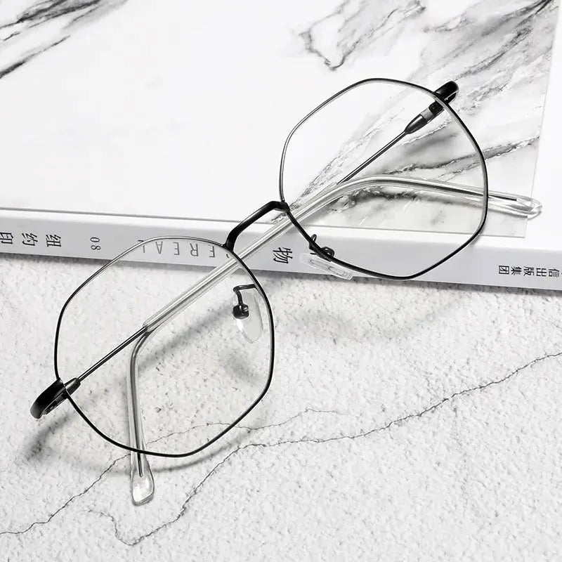Unisex Polygon Full Rim Titanium Prescription Glasses 9039 — view 3 | Rx Spectacle