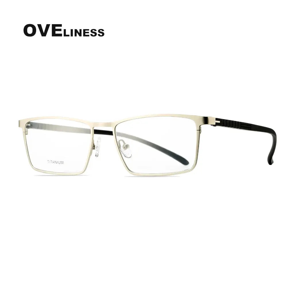 Men's Square Full Rim Titanium Prescription Glasses 89865 — view 6 | Rx Spectacle