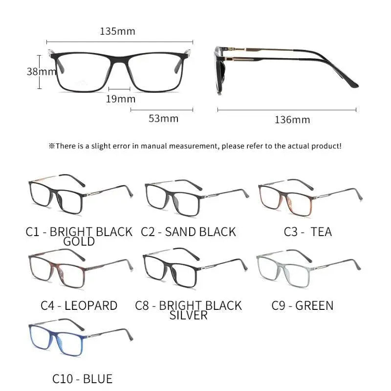 Men's Square Full Rim TR90 Prescription Glasses 8719 — view 10 | Rx Spectacle