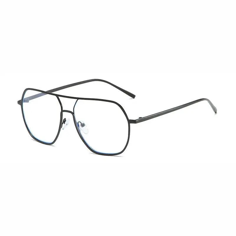 Unisex Polygon Full Rim Alloy Double Bridge Prescription Glasses 60803 — view 7 | Rx Spectacle