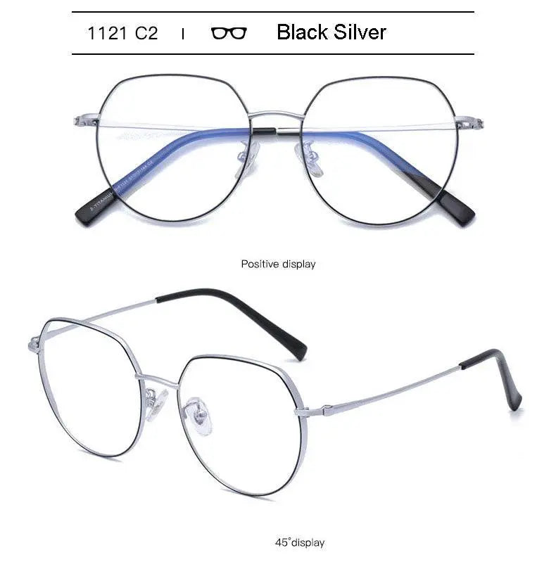 Unisex Round Full Rim Alloy Prescription Glasses 1121 — view 14 | Rx Spectacle