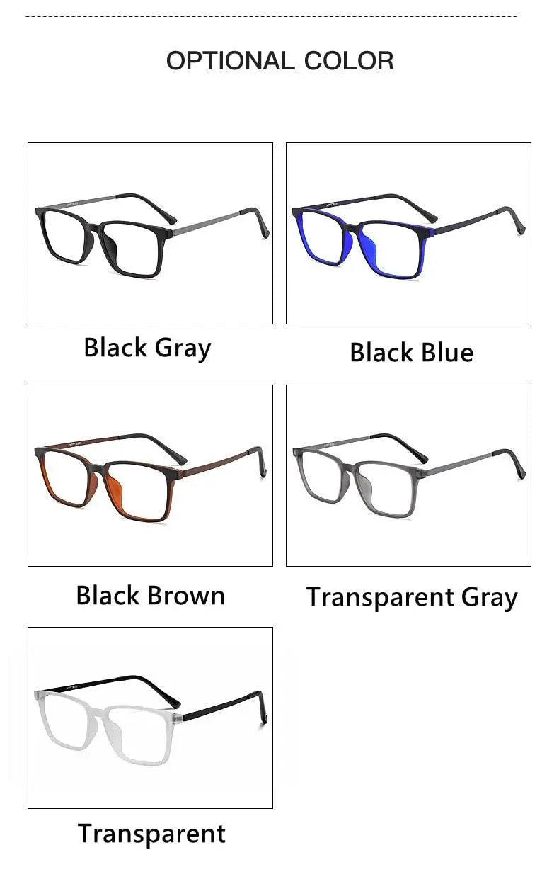 Men's Square Full Rim Titanium Prescription Glasses 9822 — view 12 | Rx Spectacle