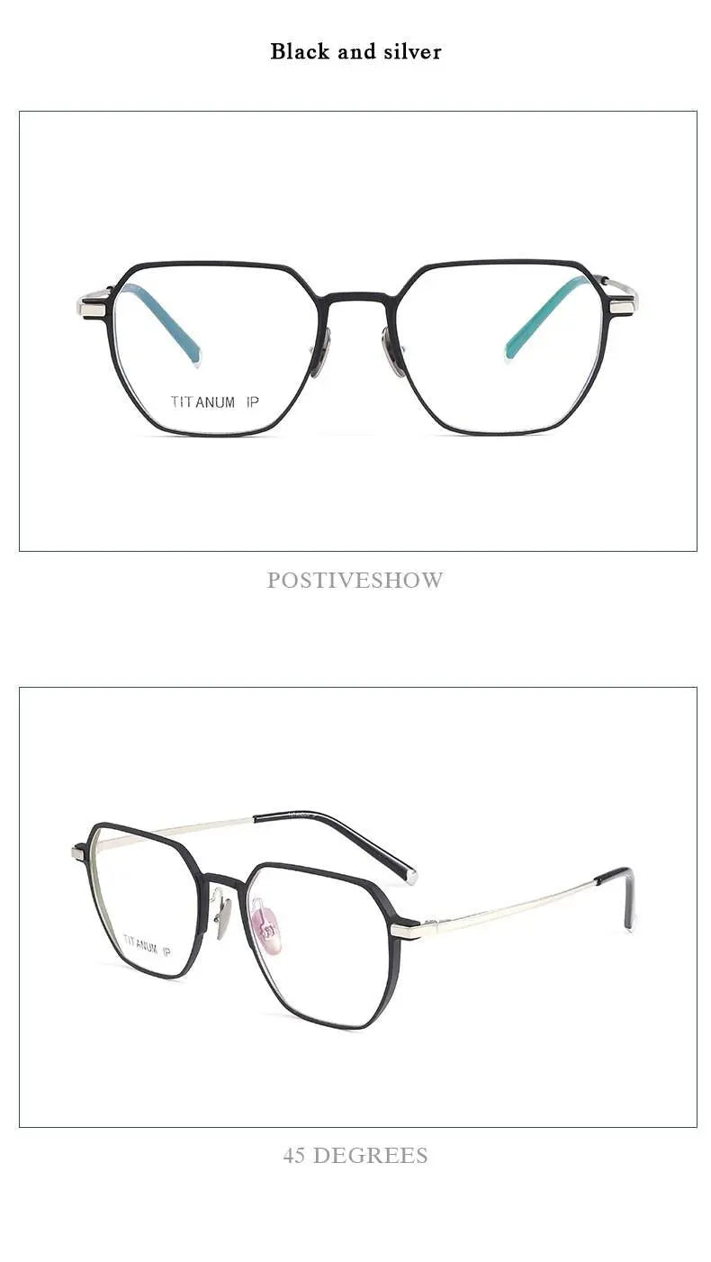 Unisex Full Rim Titanium Prescription Glasses 66004 — view 14 | Rx Spectacle