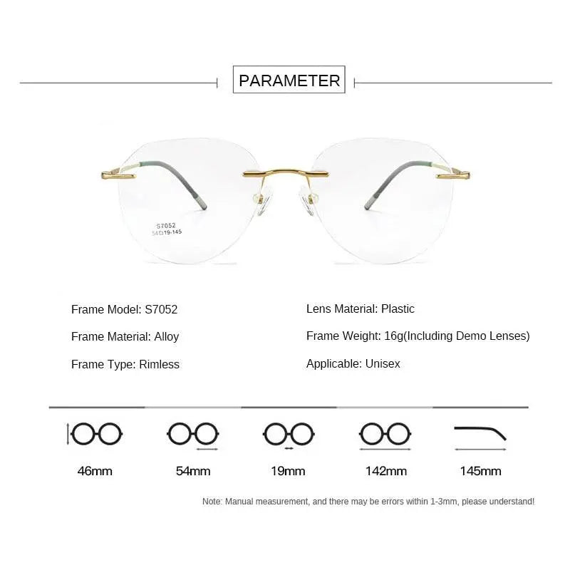 Men's Rimless Titanium Prescription Glasses S7052 — view 2 | Rx Spectacle