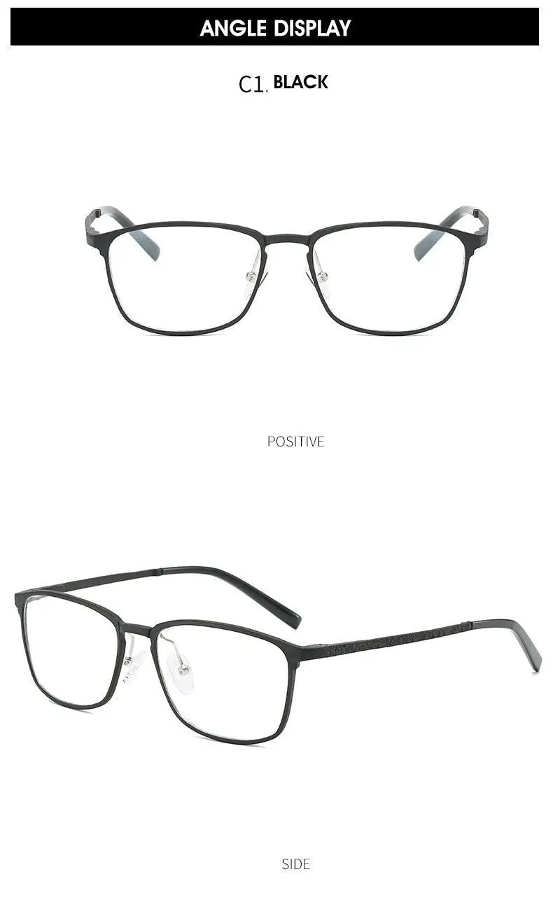 Men's Square Full Rim Alloy Prescription Glasses P6266 — view 10 | Rx Spectacle