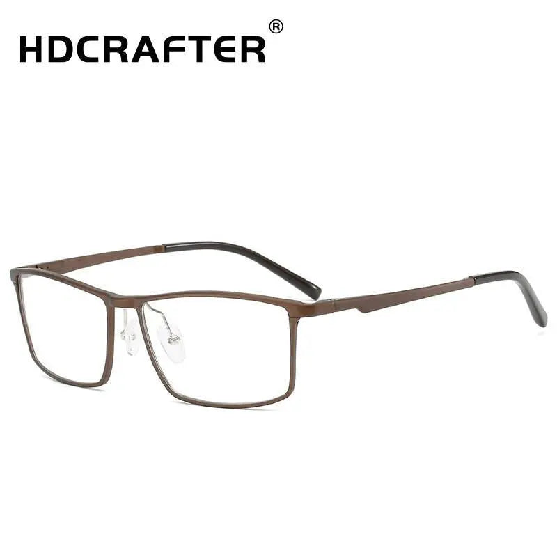 Men's Square Full Rim Titanium Prescription Glasses 6330 — view 3 | Rx Spectacle