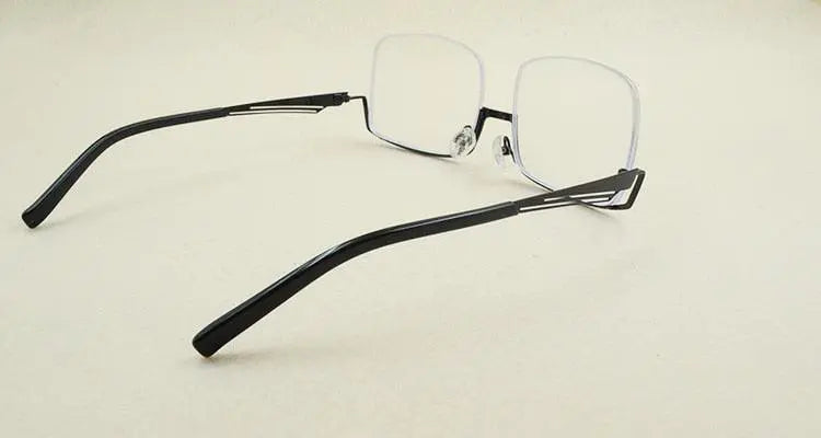 Men's Semi-Rimless Alloy Prescription Glasses YS01 — view 12 | Rx Spectacle