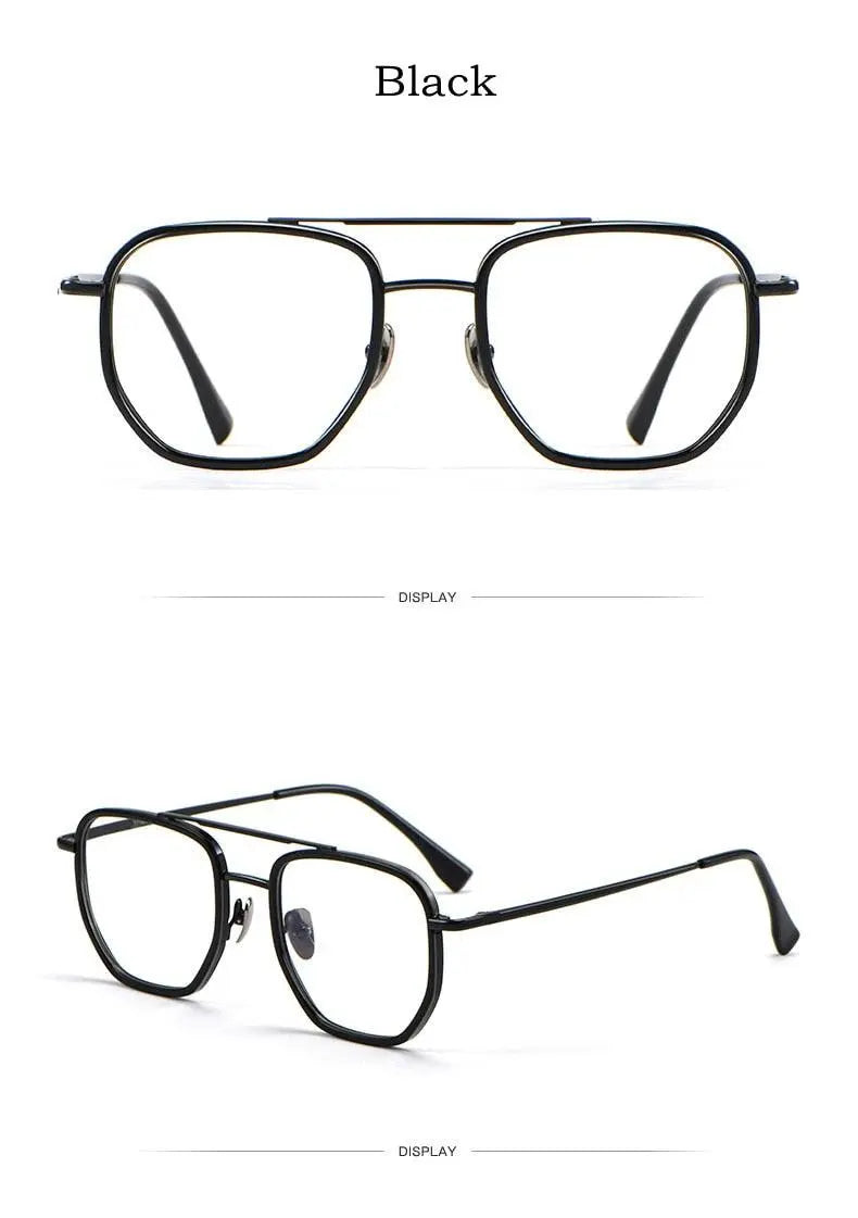 Unisex Full Rim Titanium Double Bridge Prescription Glasses L1361 — view 12 | Rx Spectacle
