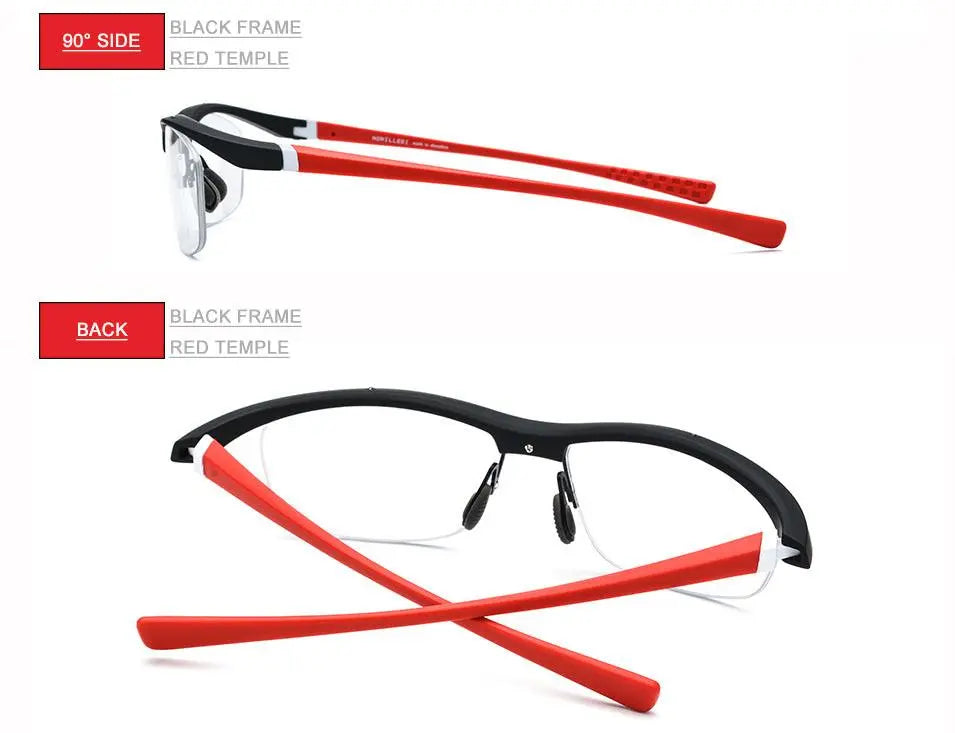Men's Rectangular Semi-Rimless TR90 Sports Glasses 7027 — view 17 | Rx Spectacle