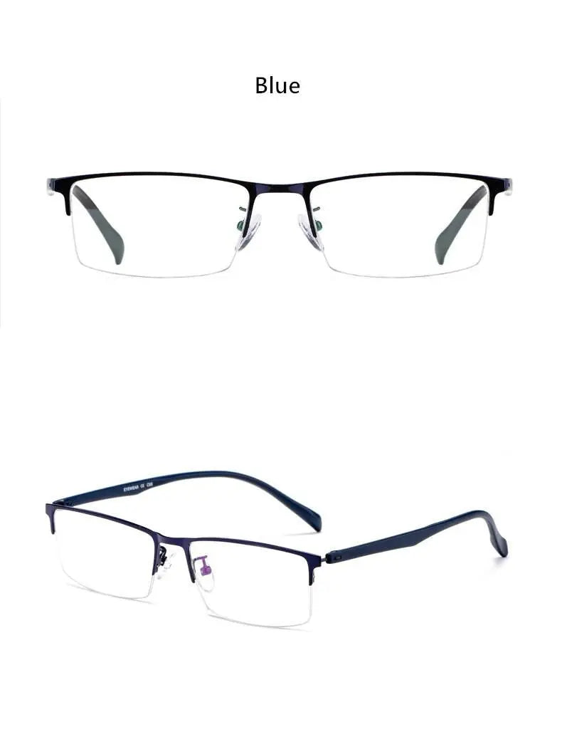 Men's Semi-Rimless Alloy Prescription Glasses 89032 — view 14 | Rx Spectacle