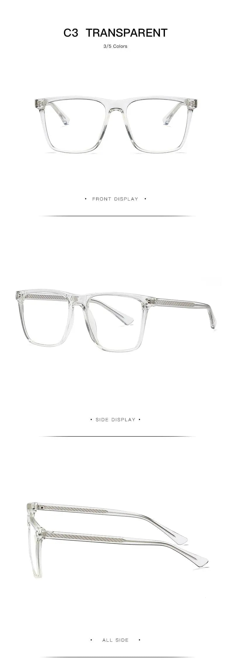 Women's Square Full Rim TR90 Prescription Glasses 2023 — view 16 | Rx Spectacle