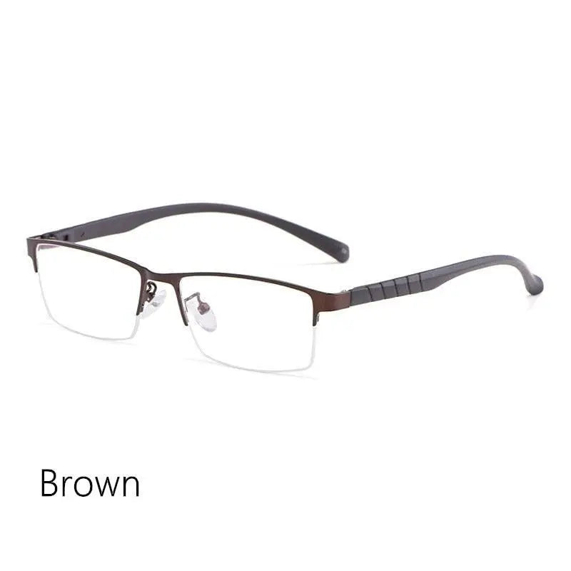 Men's Semi-Rimless Alloy Prescription Glasses 89033 — view 3 | Rx Spectacle