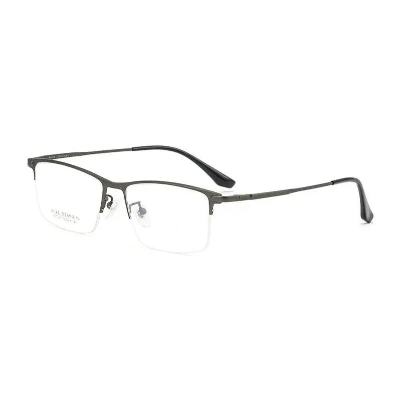 Unisex Square Semi-Rimless Titanium Oversized Prescription Glasses 79007 — view 3 | Rx Spectacle